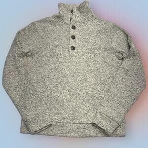 H2H Men's Small Cream / Gray Sweater with Button Collar NEW
